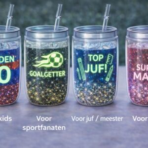 Gepersonaliseerde Glow in the Dark Beker met voetbal Logo