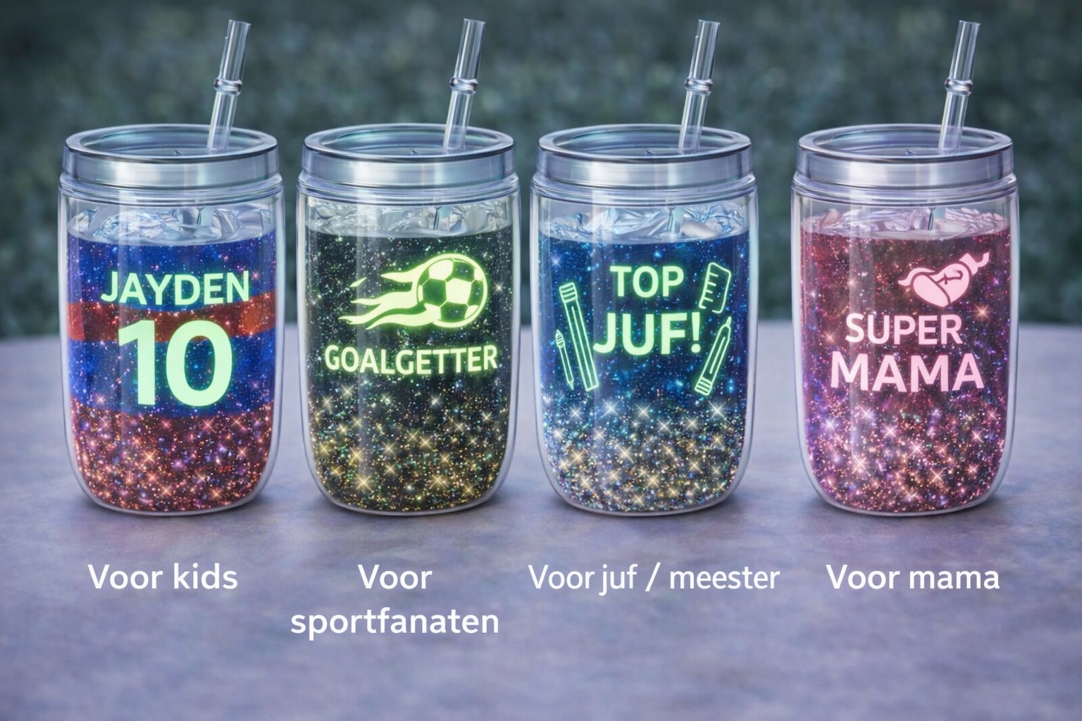 Gepersonaliseerde Glow in the Dark Beker met voetbal Logo