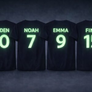 Glow T-shirts met Naam & Rugnummer