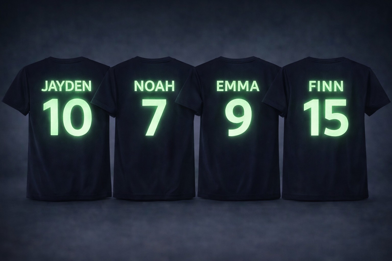 Glow T-shirts met Naam & Rugnummer